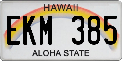 HI license plate EKM385