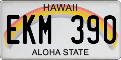 HI license plate EKM390