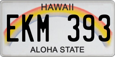 HI license plate EKM393