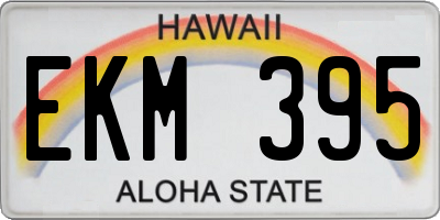 HI license plate EKM395