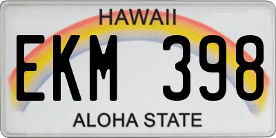 HI license plate EKM398