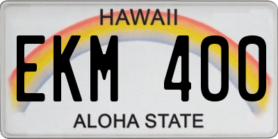 HI license plate EKM400