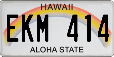 HI license plate EKM414