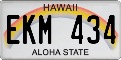 HI license plate EKM434