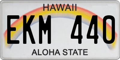 HI license plate EKM440