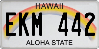 HI license plate EKM442
