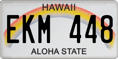 HI license plate EKM448