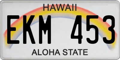 HI license plate EKM453