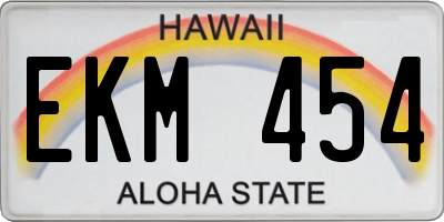 HI license plate EKM454