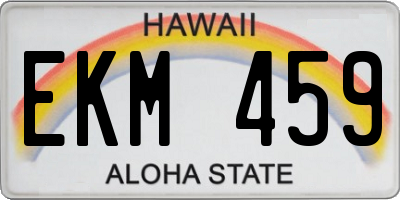 HI license plate EKM459