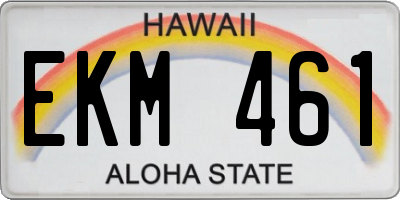 HI license plate EKM461