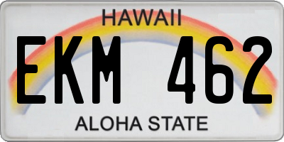 HI license plate EKM462