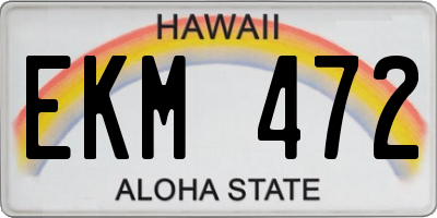 HI license plate EKM472