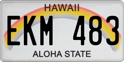 HI license plate EKM483