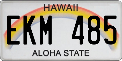 HI license plate EKM485