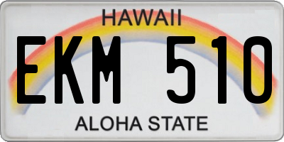 HI license plate EKM510