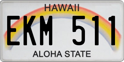 HI license plate EKM511
