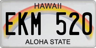 HI license plate EKM520