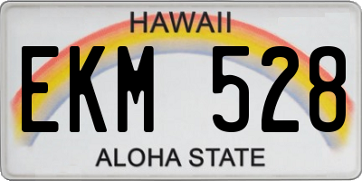 HI license plate EKM528