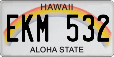HI license plate EKM532