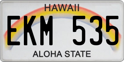 HI license plate EKM535
