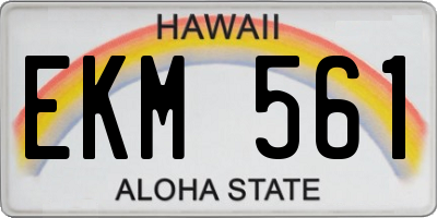 HI license plate EKM561