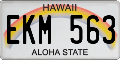 HI license plate EKM563