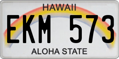 HI license plate EKM573