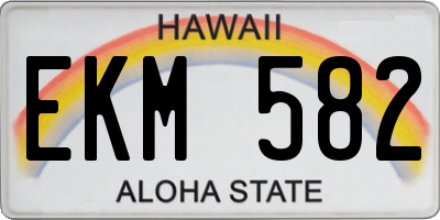 HI license plate EKM582