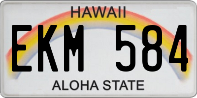 HI license plate EKM584