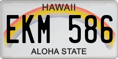 HI license plate EKM586