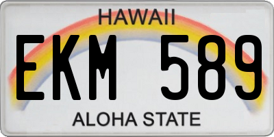 HI license plate EKM589