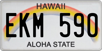 HI license plate EKM590