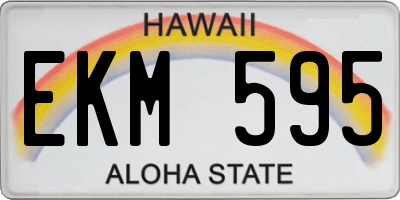 HI license plate EKM595