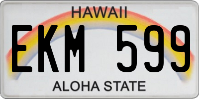 HI license plate EKM599
