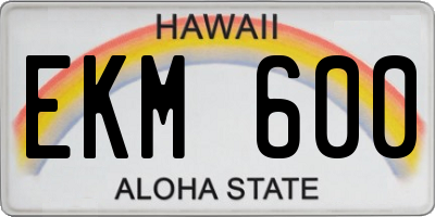 HI license plate EKM600
