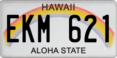 HI license plate EKM621