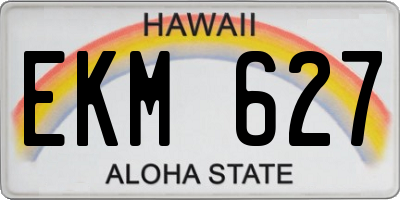 HI license plate EKM627