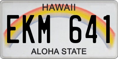 HI license plate EKM641