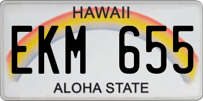 HI license plate EKM655