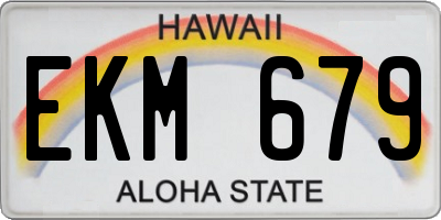 HI license plate EKM679