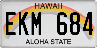 HI license plate EKM684