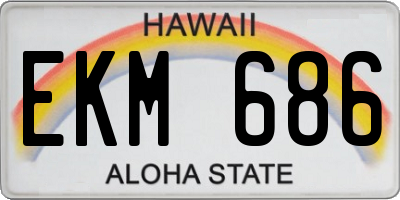 HI license plate EKM686