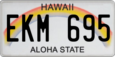 HI license plate EKM695