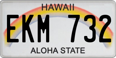 HI license plate EKM732