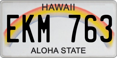 HI license plate EKM763