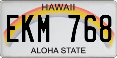 HI license plate EKM768