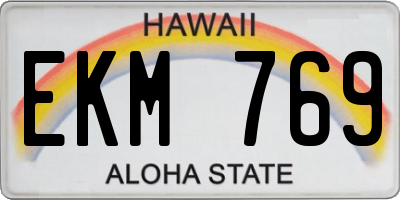 HI license plate EKM769