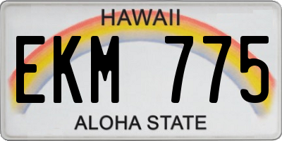 HI license plate EKM775