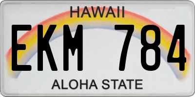 HI license plate EKM784